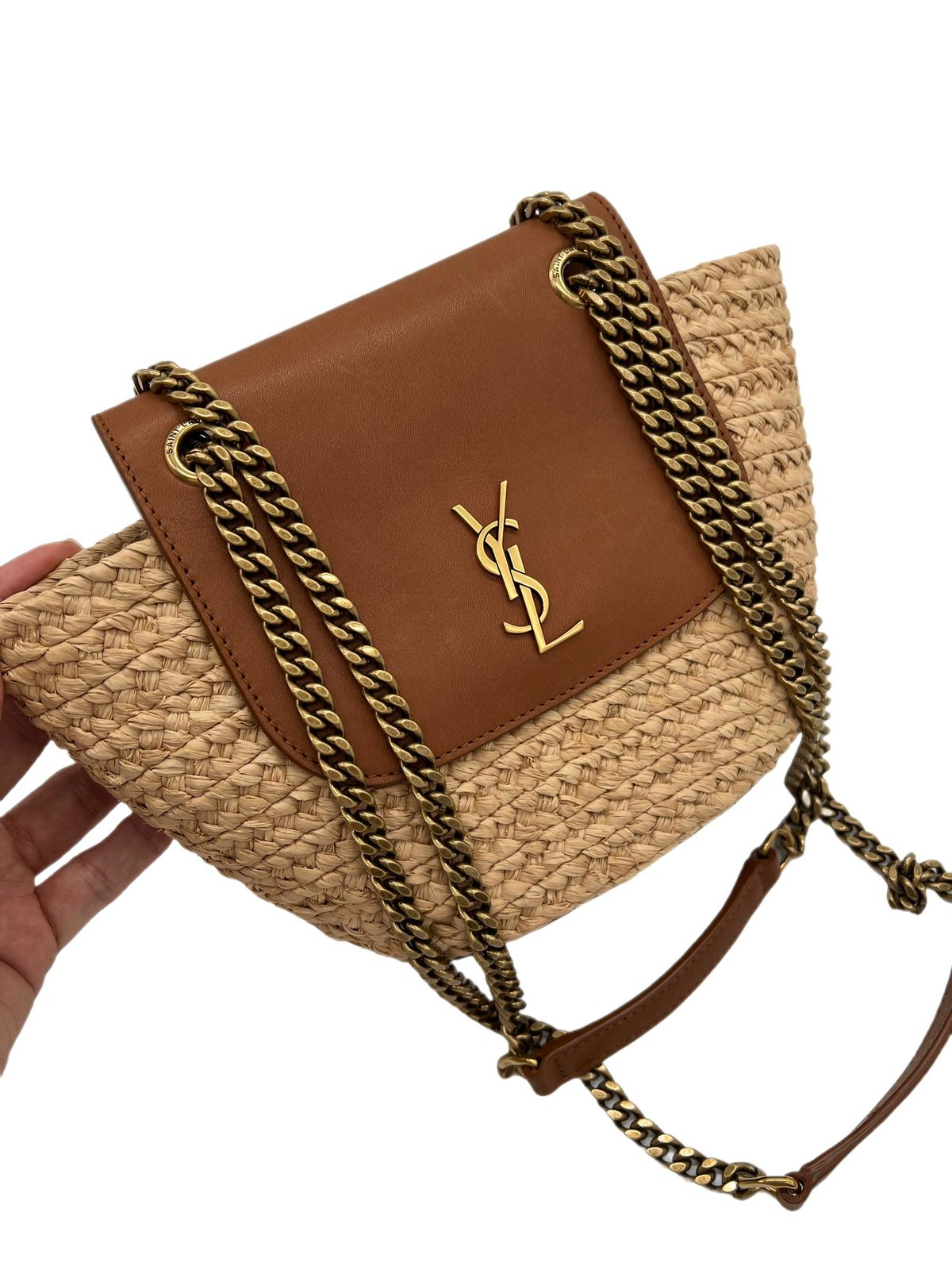 YSL MINI MANON EN RAFIA